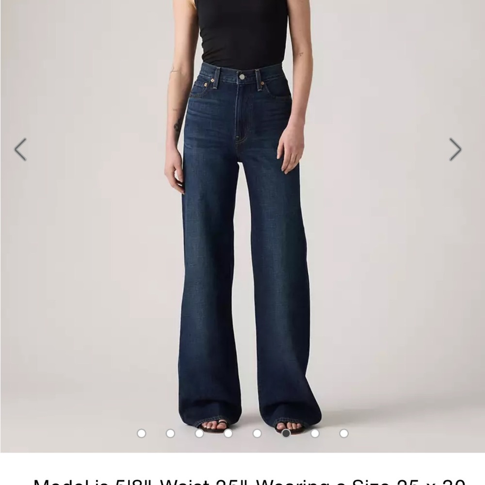 Ribcage Wide-leg Linen+ Denim Women's Jeans NWT inseam 32